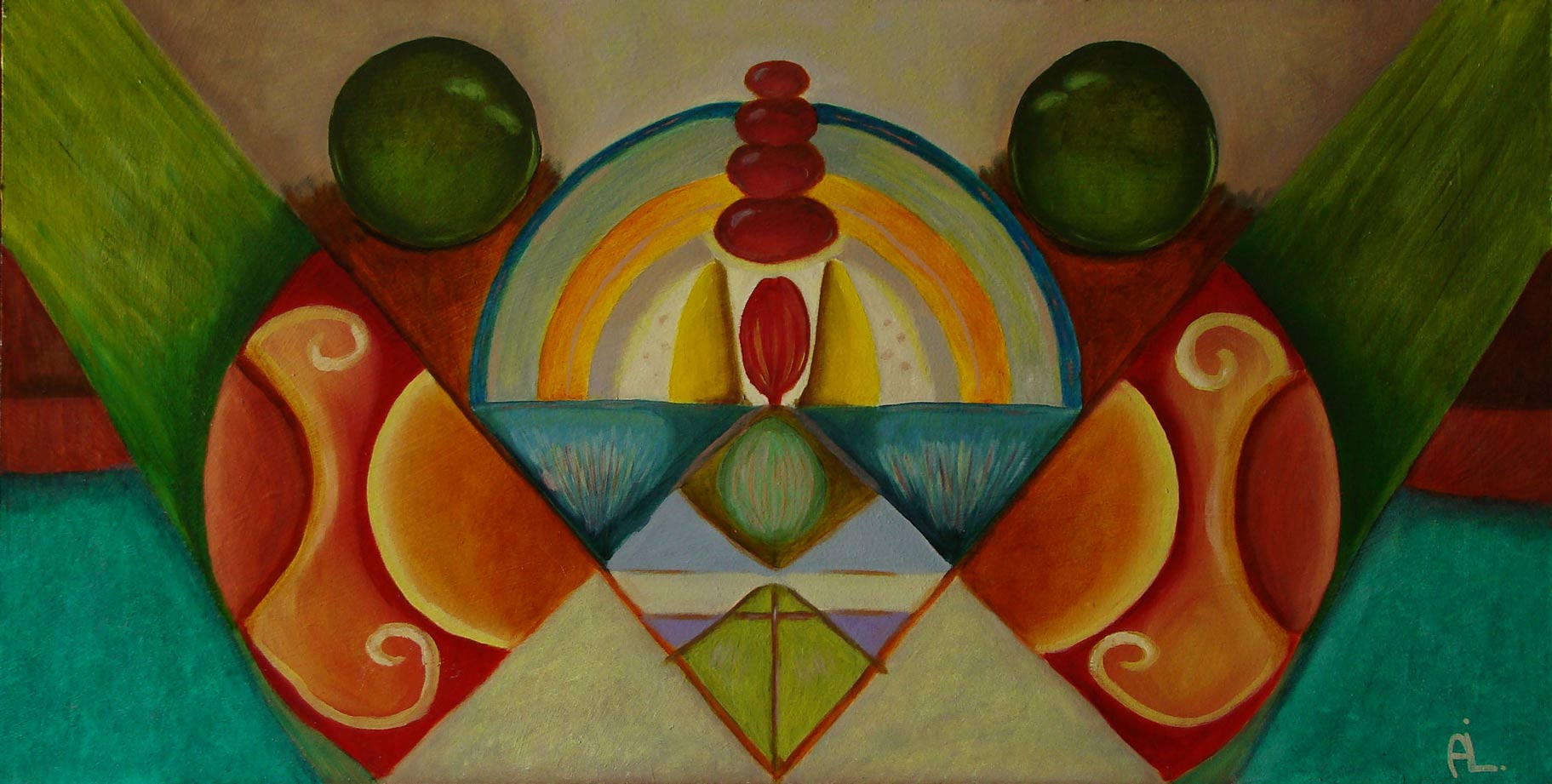 2022-9. Imagine 8. <br>31x60cm. Olieverf op MDF.</br>