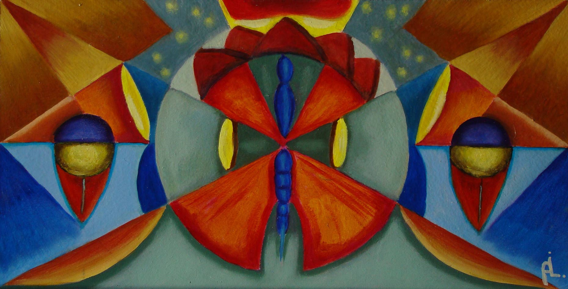 2022-12. Imagine 11. <br>20,5x40cm. Olieverf op MDF.</br>