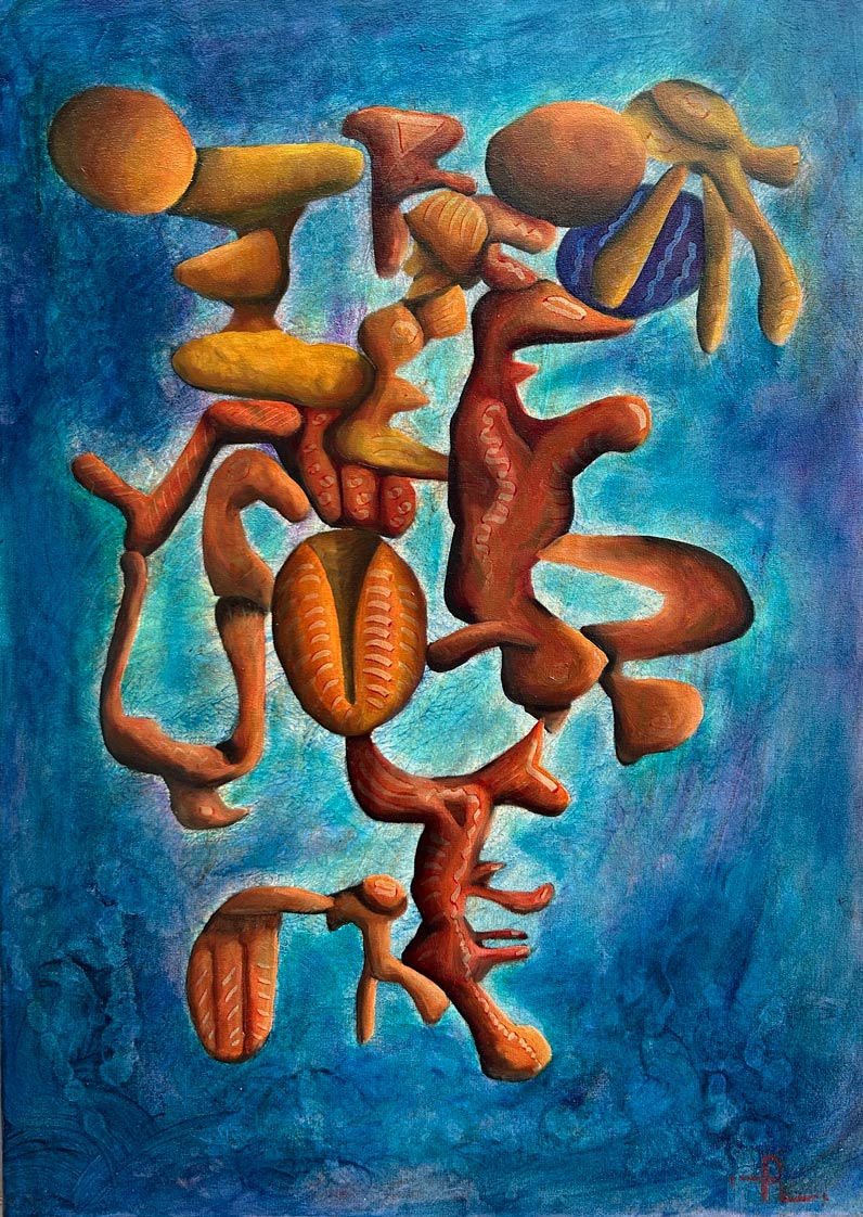 2023-3. Genese 1. <br>69x50 cm. Olieverf op doek.</br>