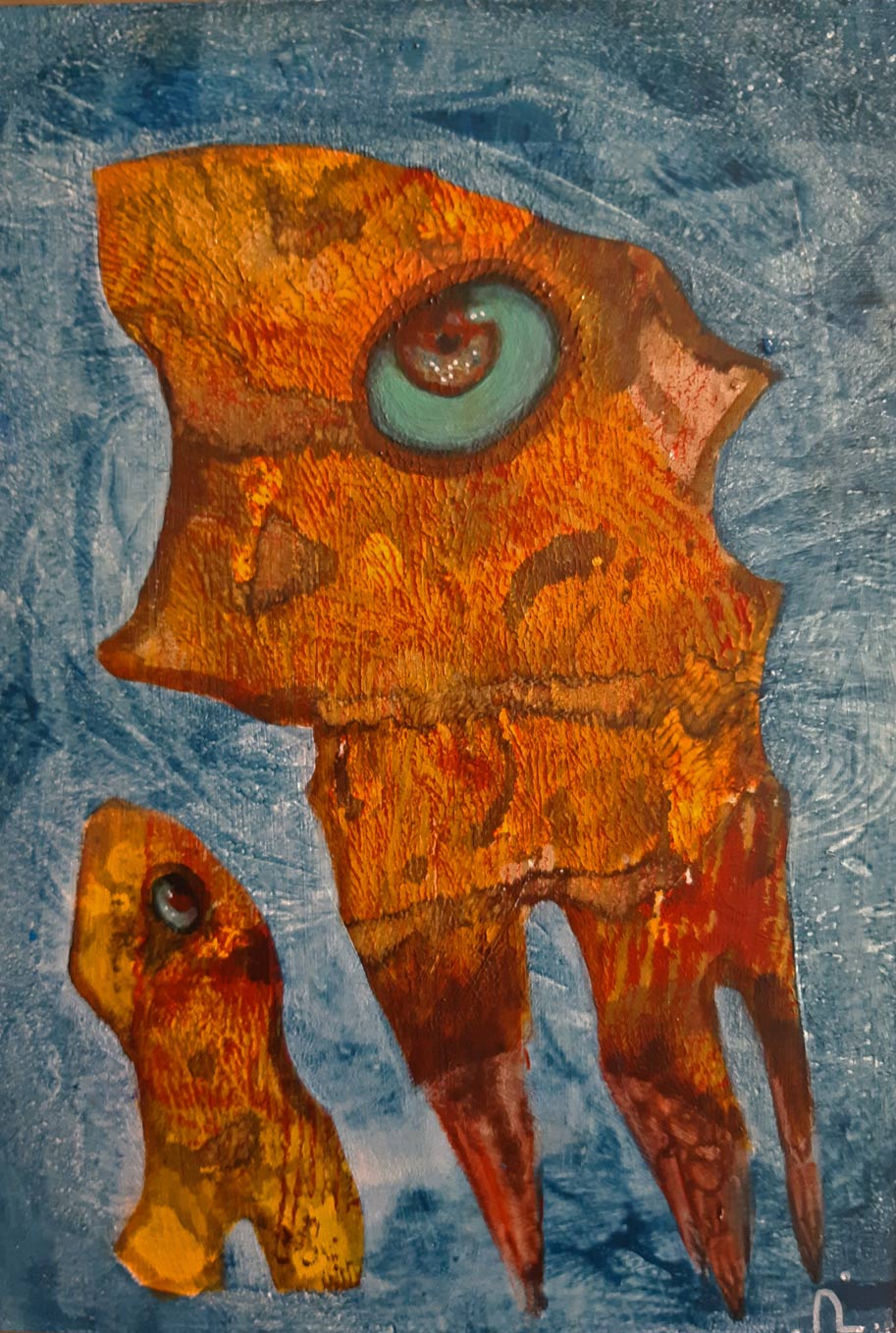 2023-20. The Boss. <br>30x20 cm. Acryl op hardboard. </br>