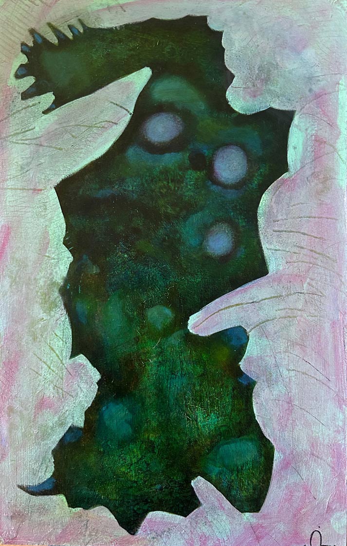 2023-22. Titanus. <br>52x33 cm. Acryl op hardboard.</br>