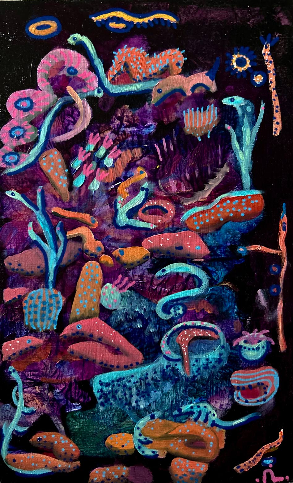 2023-29. Wildlife in Harmony. <br>32x20 cm. Olieverf op hardboard. </br>