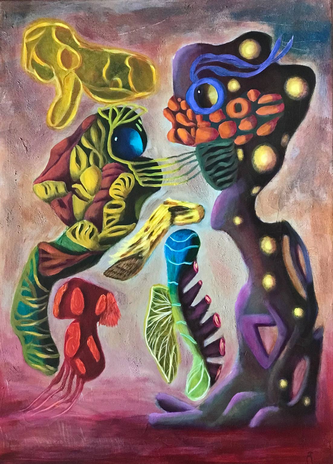2024-5. Vibrant Threads of Unity<br>70x50cm. Olieverf op doek.</br>