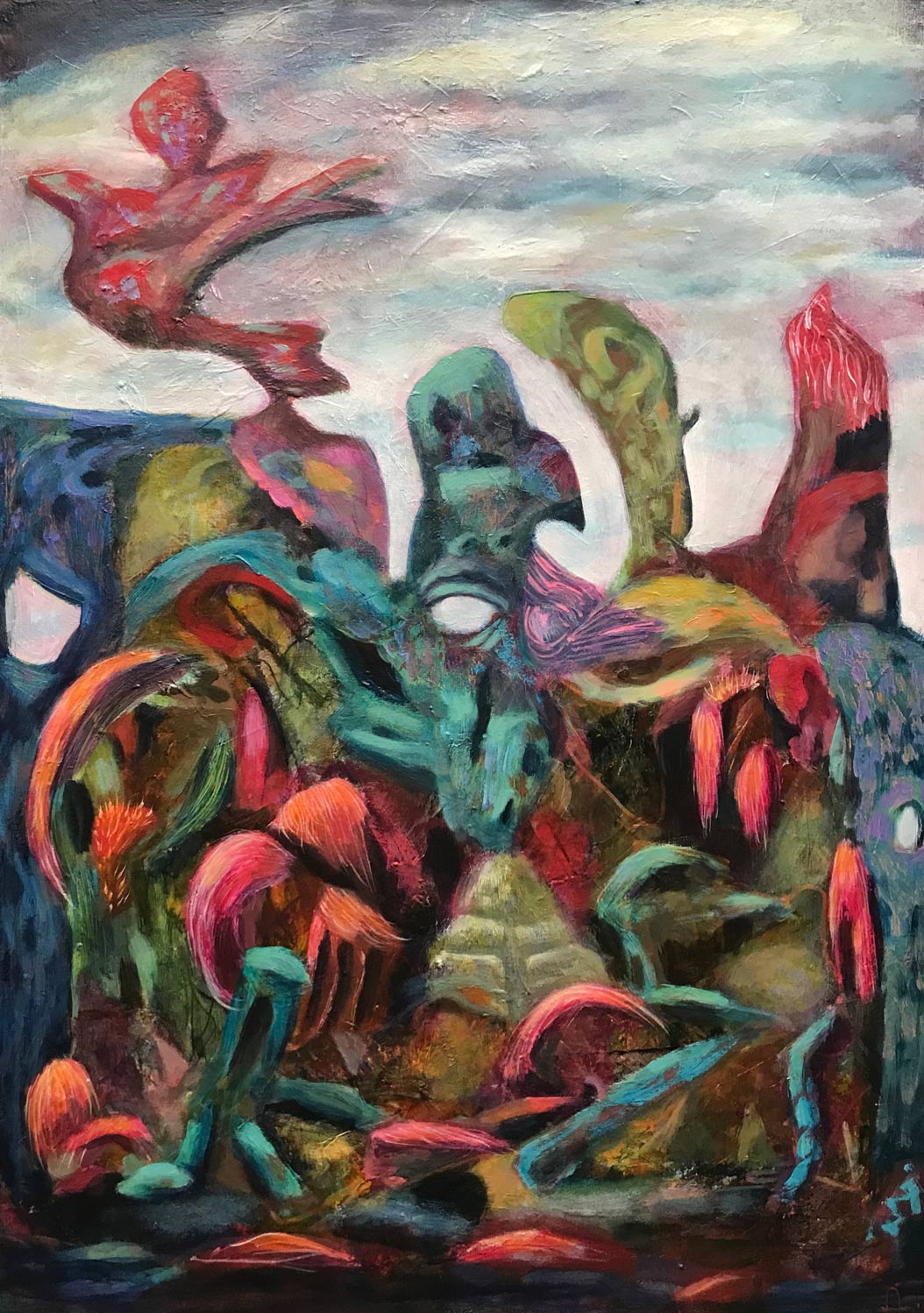 2025-01. Breath of Wilderness.<br>75x50 cm.  Acryl op doek.</br>