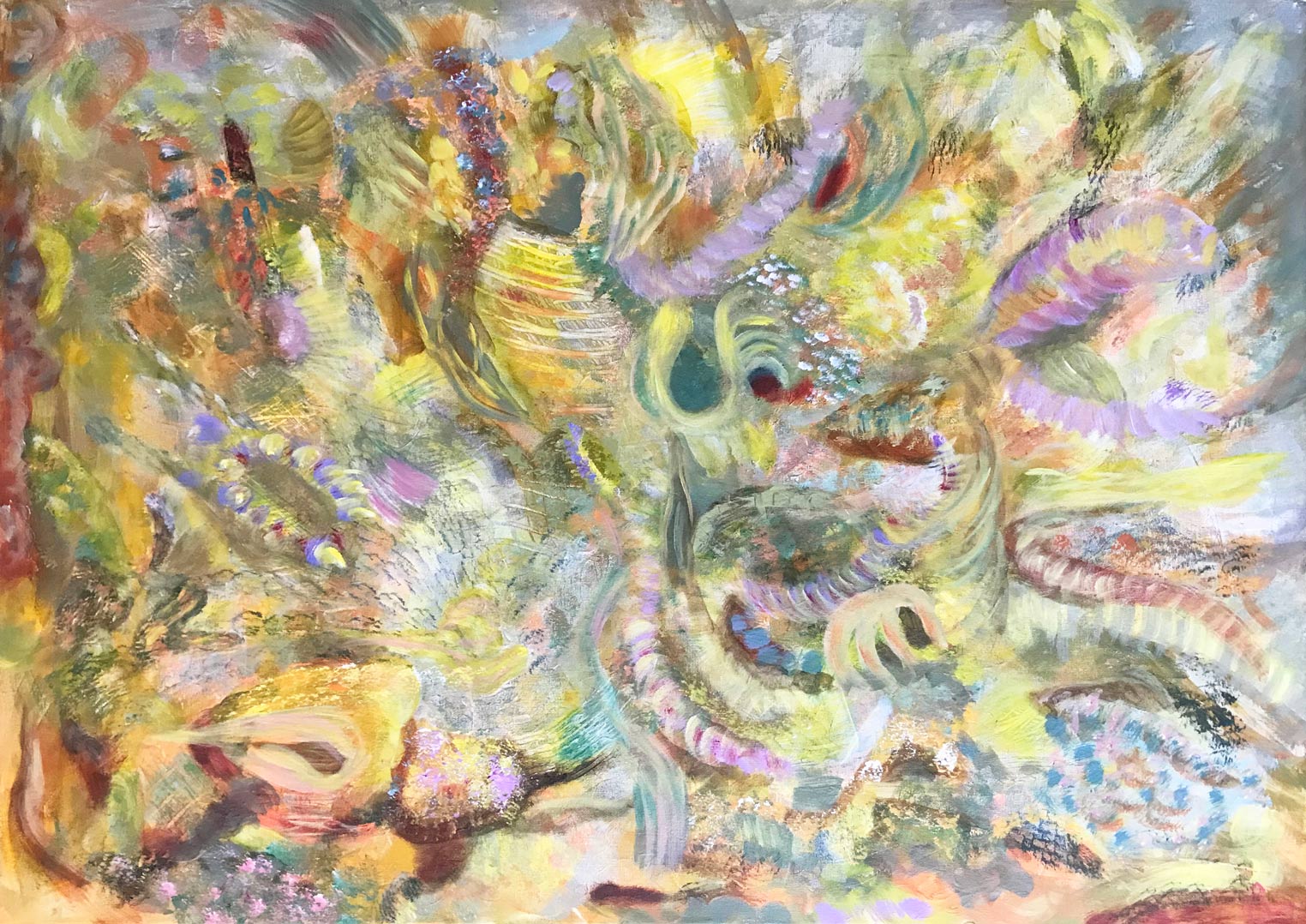 2025-3. Solar Dance of Joy.<br>50x70 cm. Acryl op doek.</br>